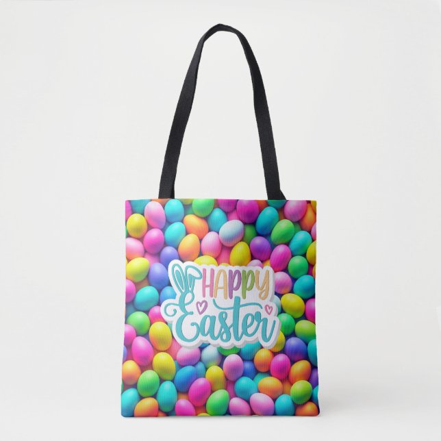 Brightly coloured Easter Egg/Spring  Tote Bag (Front)