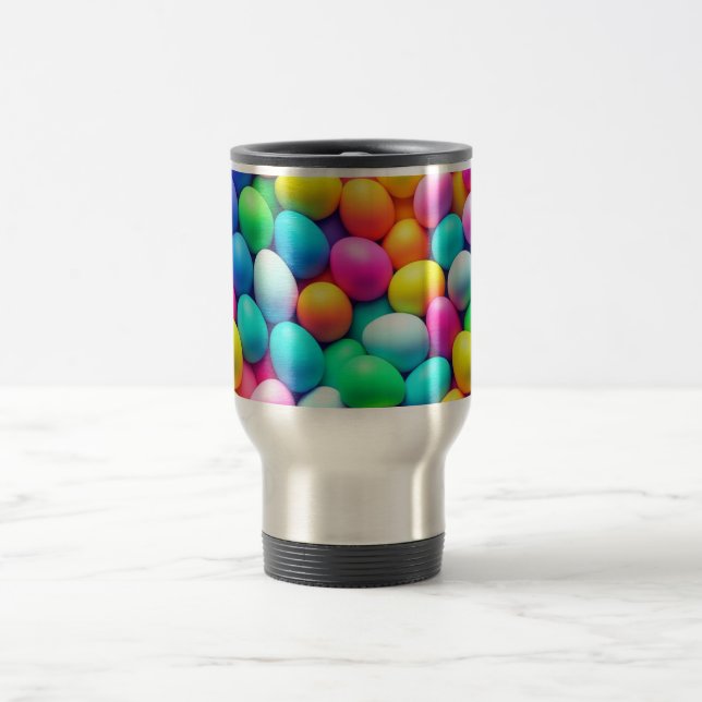 Brightly coloured Easter Egg/Spring  Travel Mug (Center)