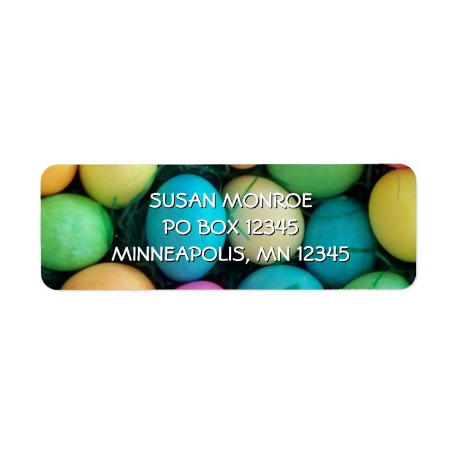 Brightly Coloured Easter Eggs in Basket Photo (Front)