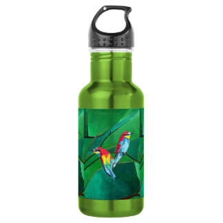 Brightly Coloured European Bee Eaters Geometric Ar 532 Ml Water Bottle