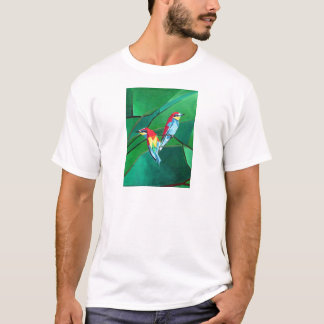 Brightly Coloured European Bee Eaters Geometric Ar T-Shirt
