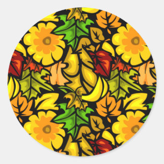 Brightly Coloured Fall Leaves Design 2 Stickers