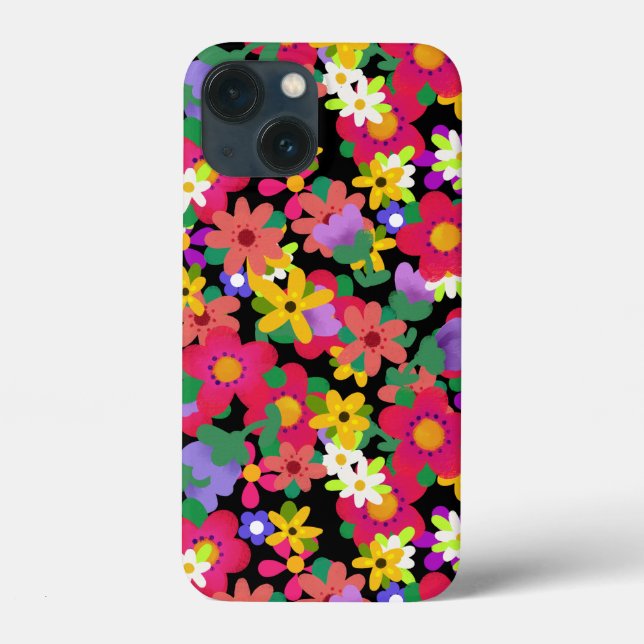 Brightly Coloured Floral Pattern You Customise Case-Mate iPhone Case (Back)