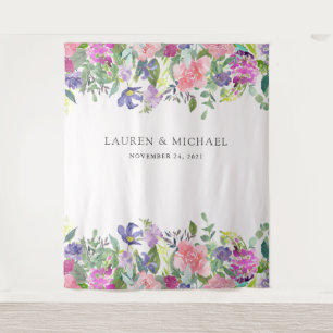 Brightly Coloured Floral Photo Booth Prop Tapestry