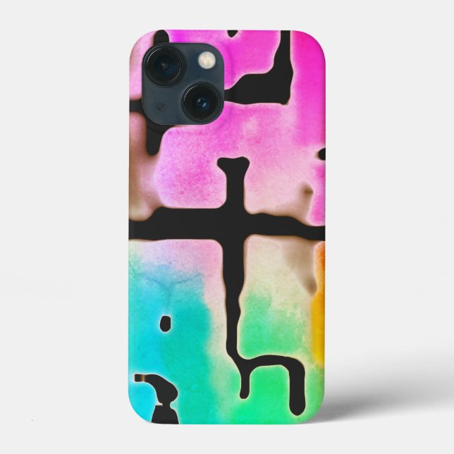 Brightly Coloured Funky Cool Abstract Case-Mate iPhone Case (Back)