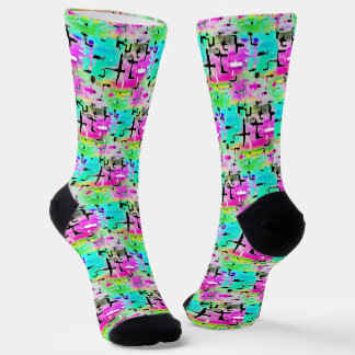Brightly Coloured Funky Cool Abstract Socks