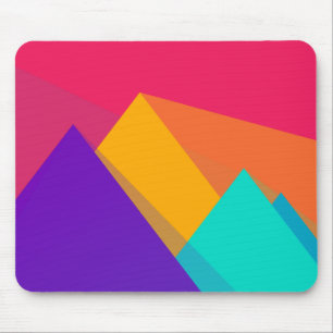 Brightly Coloured Geometric Triangles and Pyramids Mouse Mat