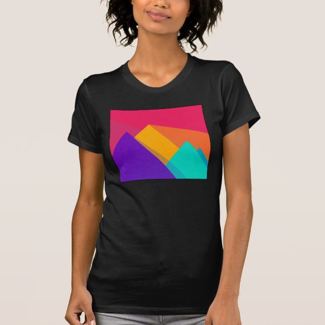 Brightly Coloured Geometric Triangles and Pyramids T-Shirt (Front)