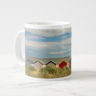 Brightly Coloured Huts on the Beach Large Coffee Mug