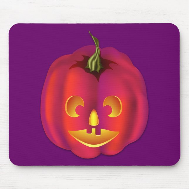 Brightly Coloured Jack-O-Lantern Halloween Mouse Mat (Front)