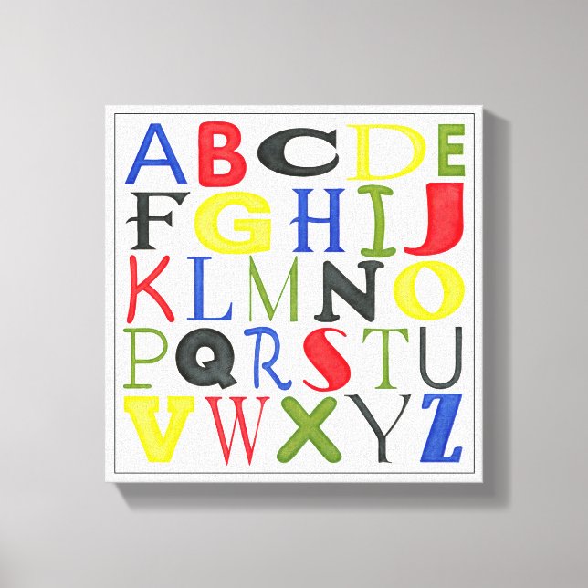 Brightly Coloured Letters by Megan Meagher Canvas Print (Front)