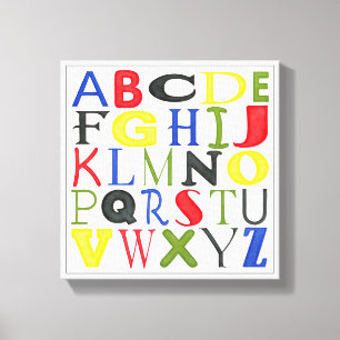 Brightly Coloured Letters by Megan Meagher Canvas Print
