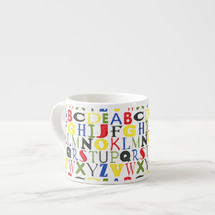 Brightly Coloured Letters by Megan Meagher Espresso Cup