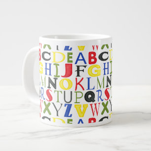 Brightly Coloured Letters by Megan Meagher Large Coffee Mug