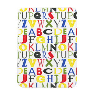 Brightly Coloured Letters by Megan Meagher Magnet