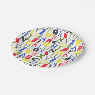 Brightly Coloured Letters by Megan Meagher Paper Plate