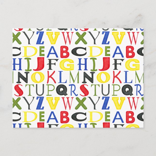 Brightly Coloured Letters by Megan Meagher Postcard (Front)