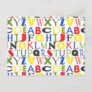 Brightly Coloured Letters by Megan Meagher Postcard