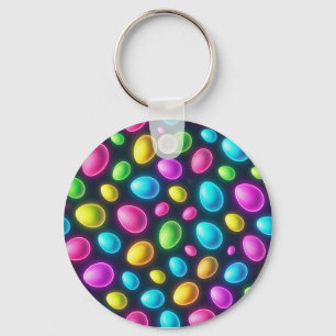 Brightly coloured/neon Easter Egg/Spring Key Ring