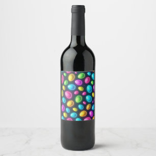 Brightly coloured/neon Easter Egg/Spring Wine Label