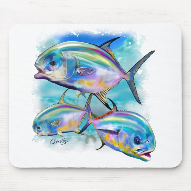 Brightly Coloured Permit Fish on your mouse pad (Front)