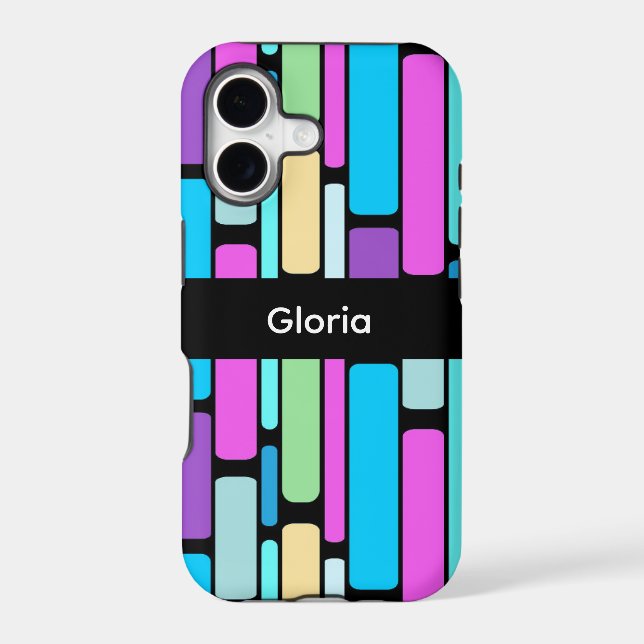 Brightly Coloured Retro Blocks (Back)
