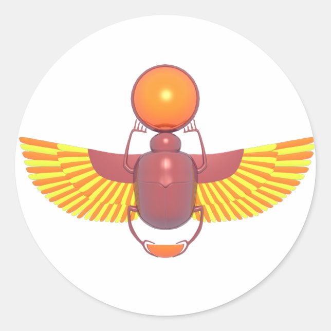Brightly Coloured Scarab Classic Round Sticker (Front)