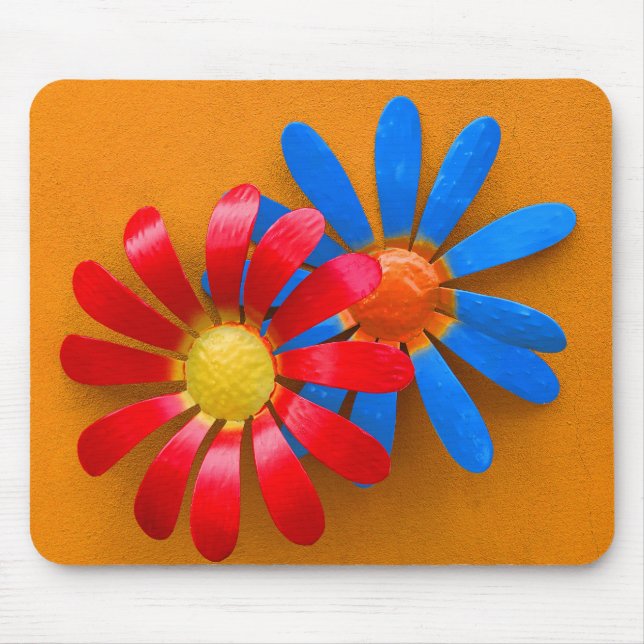 Brightly Coloured Sunflower Decoration Mouse Mat (Front)