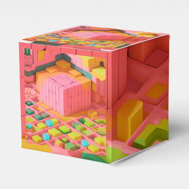 Brightly Coloured Sweetness Favour Box (Front Side)