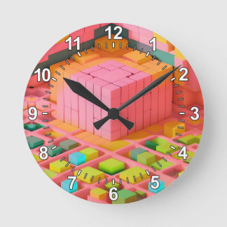 Brightly Coloured Sweetness Round Clock