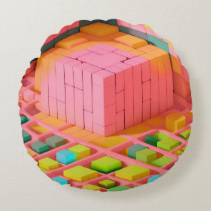 Brightly Coloured Sweetness Round Cushion