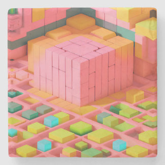 Brightly Coloured Sweetness Stone Coaster