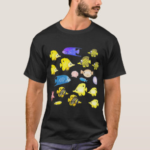 Brightly Coloured Tropical Fish Watercolor T-Shirt