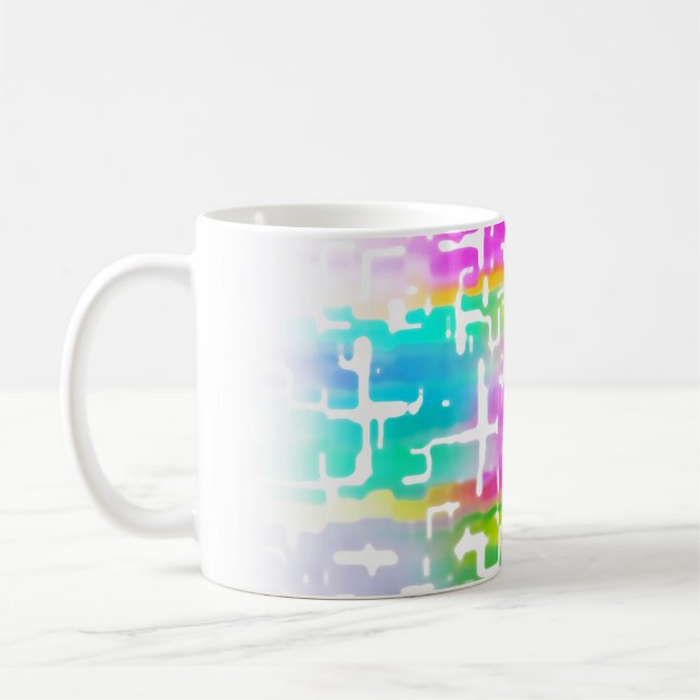 Brightly Coloured Unique Cool Coffee Mug (Left)