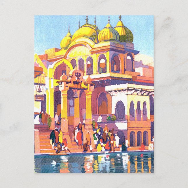 Brightly Coloured Vintage India Postcard (Front)