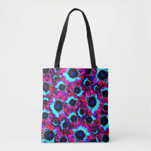 Brightly Colourful Floral Pattern Tote Bag