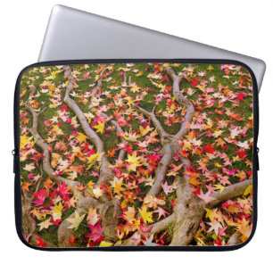 Brightly Colourful Maple Leaf Laptop Sleeve