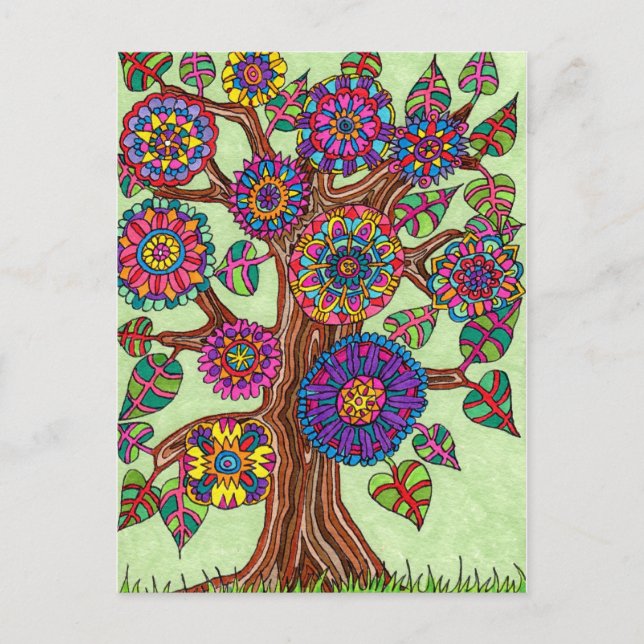 Brightly Flowering Tree of Life Postcard (Front)
