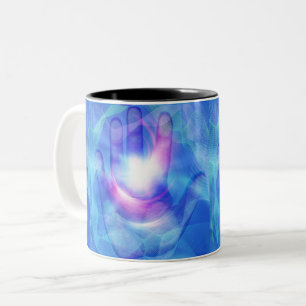 Brightly lit hand Two-Tone coffee mug
