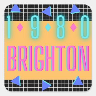 Brighton 1980 80s Memphis Postmodern Style Square Sticker