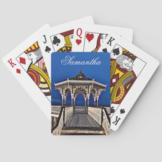 Brighton and Hove Bandstand Digital Painting Playing Cards (Back)