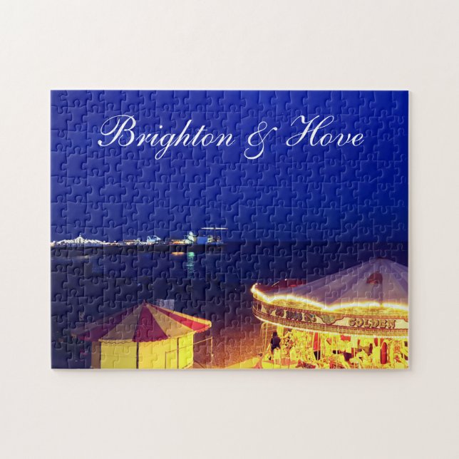 Brighton and Hove Beach at Night time Jigsaw Puzzle (Horizontal)