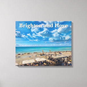Brighton and Hove Beach Painting Canvas Print