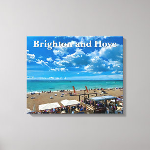 Brighton and Hove Beach Painting Canvas Print