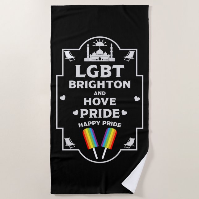 Brighton and Hove pride Beach Towel (Front)