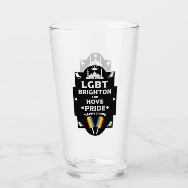 Brighton and Hove pride Glass (Front)