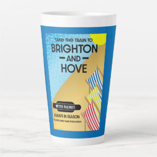 Brighton And Hove Train Travel Beach Art Large Co Latte Mug