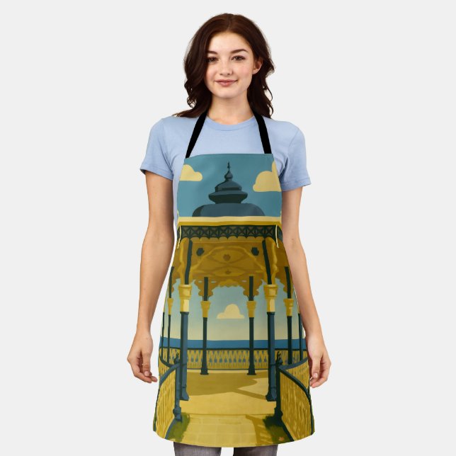 Brighton Bandstand – Coastal Architecture Art Apron (Worn)