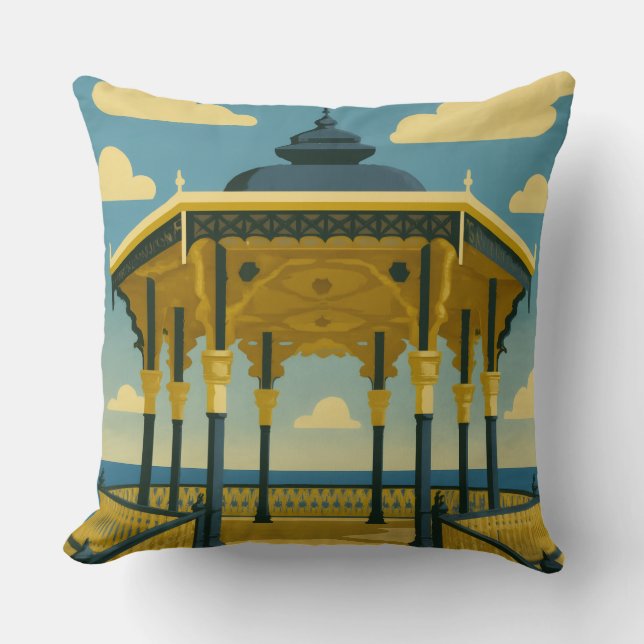 Brighton Bandstand – Coastal Architecture Art Cushion (Front)