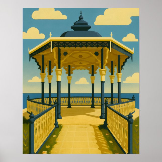 Brighton Bandstand – Coastal Architecture Art Poster (Front)
